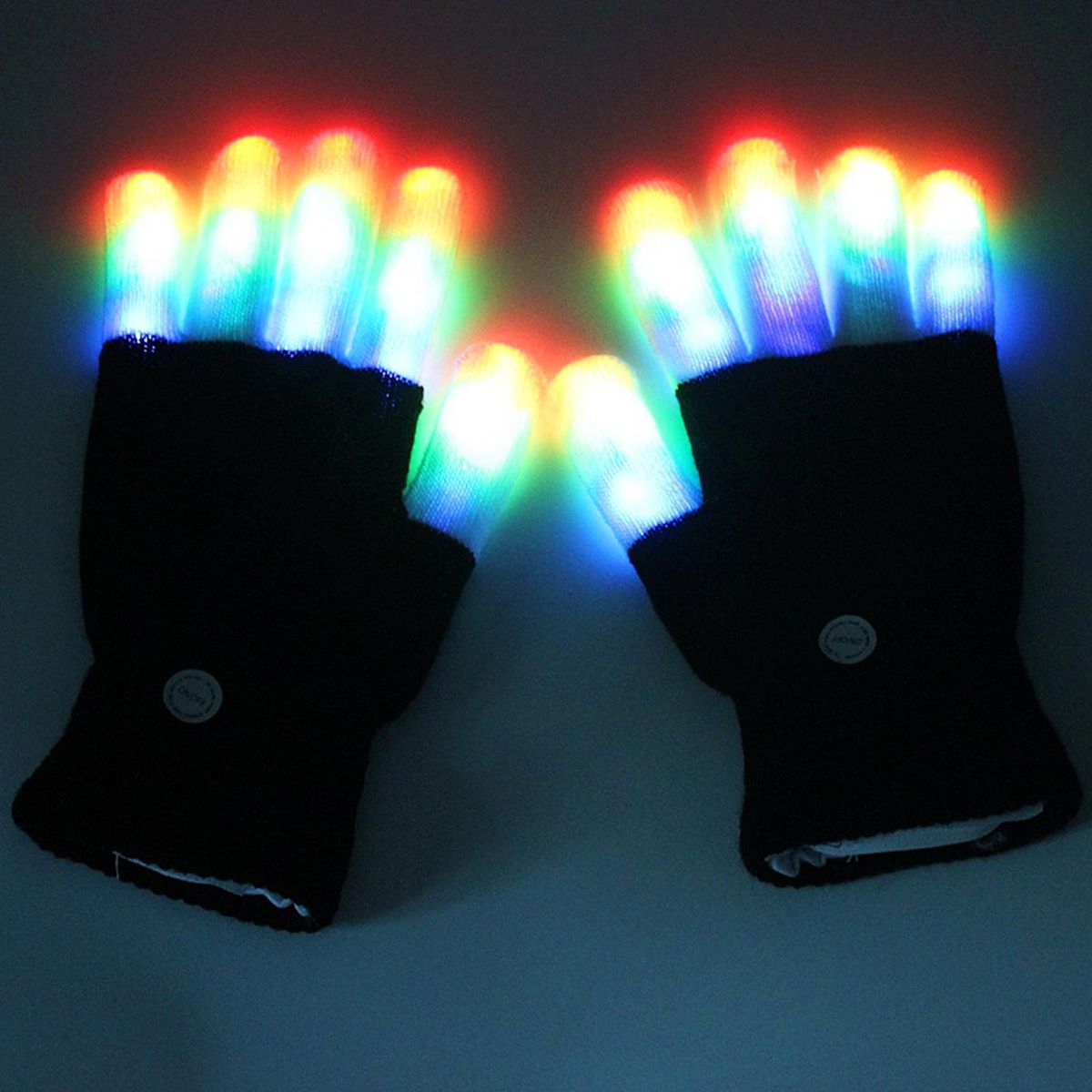 Colorful Light Up Gloves Adult Men Women LED Gloves Flashing Finger Gloves for Christmas Halloween Cool Toys Gifts Party Favors