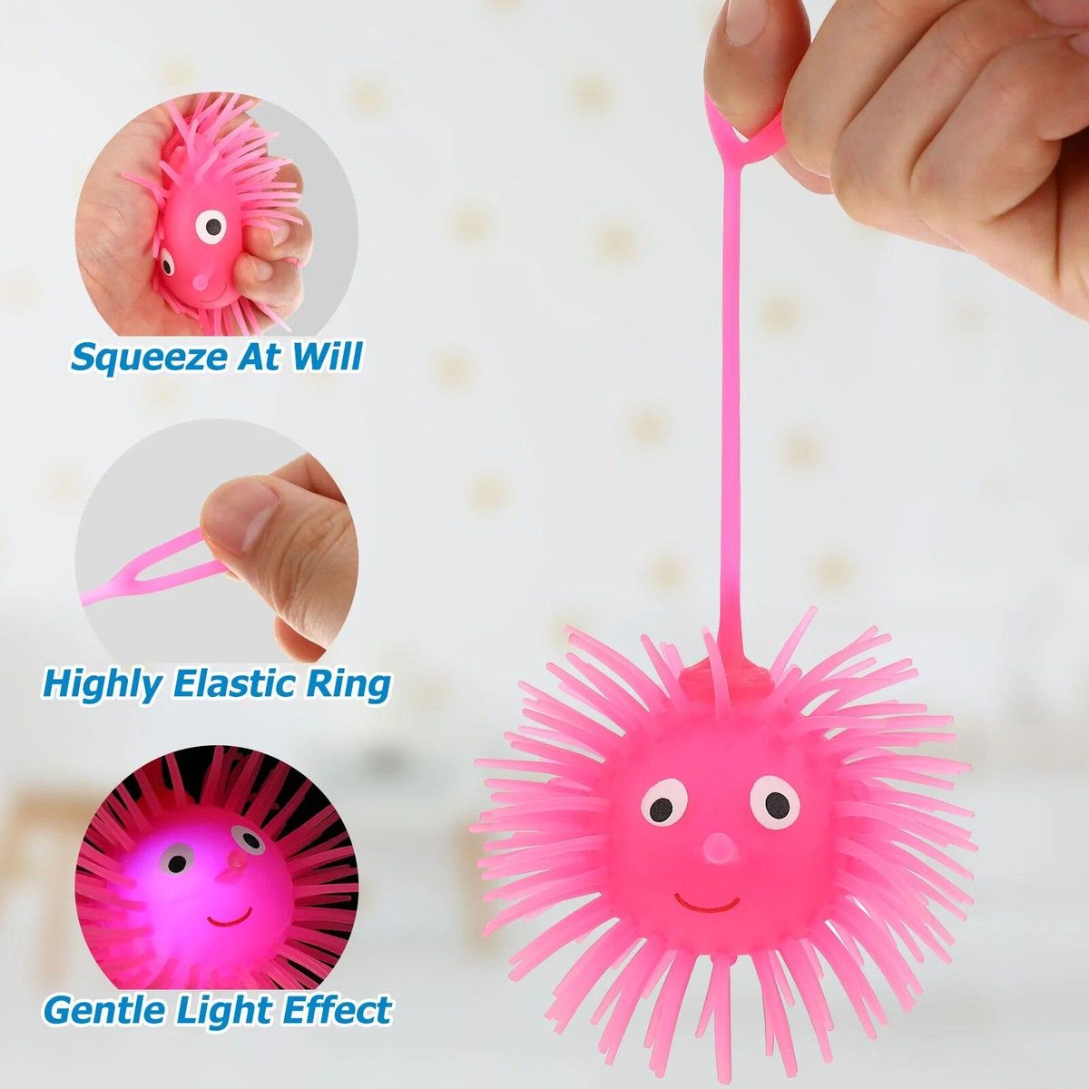 5 Pack Puffer Balls, 47 Inch Glowing Puffer Balls Light Balls for Kids, Sensory Game,,, Party Favor, Bag Anti-stress toys