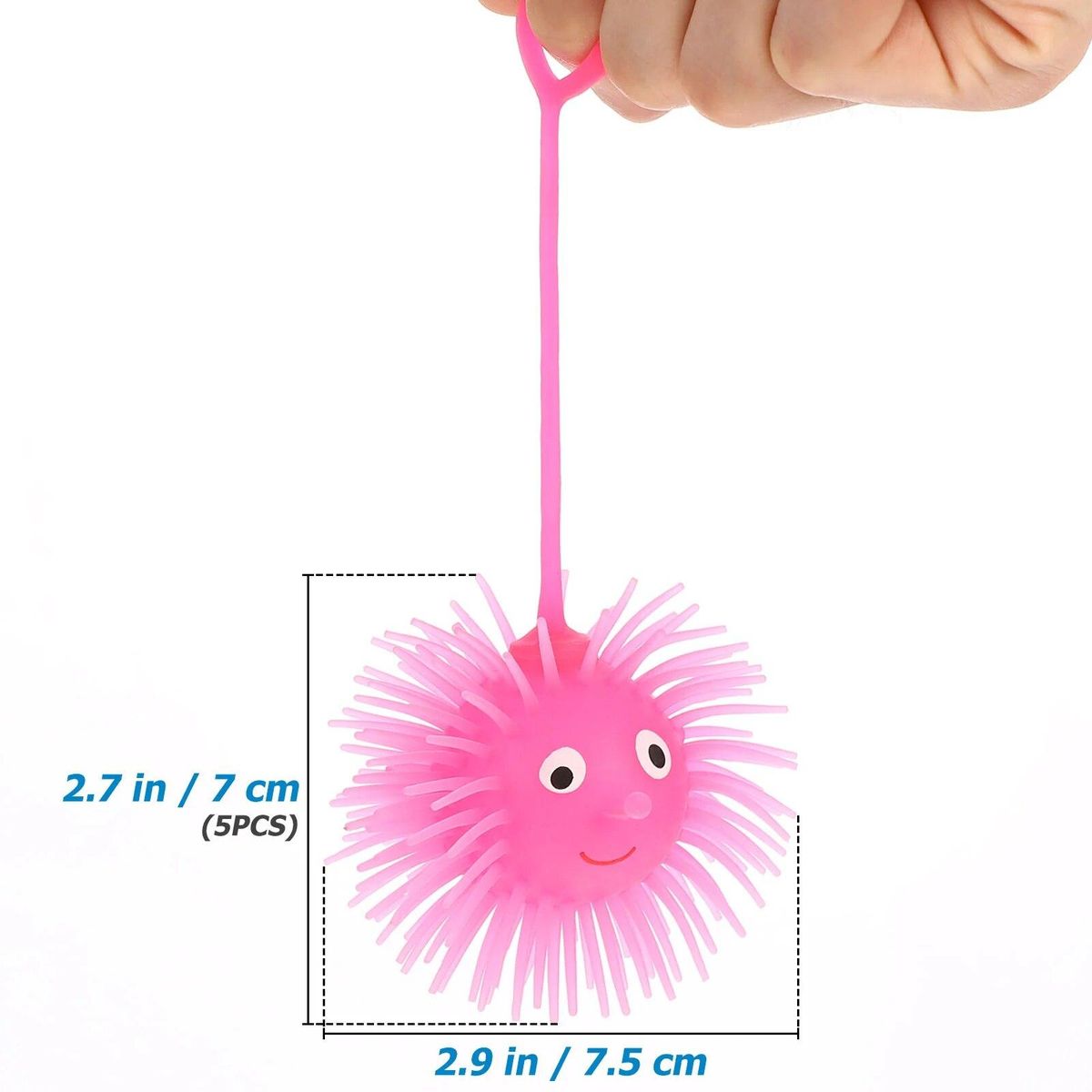 5 Pack Puffer Balls, 47 Inch Glowing Puffer Balls Light Balls for Kids, Sensory Game,,, Party Favor, Bag Anti-stress toys