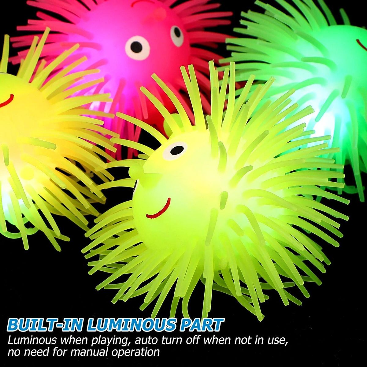 5 Pack Puffer Balls, 47 Inch Glowing Puffer Balls Light Balls for Kids, Sensory Game,,, Party Favor, Bag Anti-stress toys