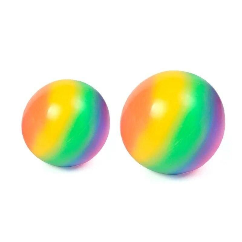 Colorful Rainbow Stress Balls Soft Foam TPR Squeeze Squishy Stress Relief Balls Toys for Kids Children Adults Funny Toys