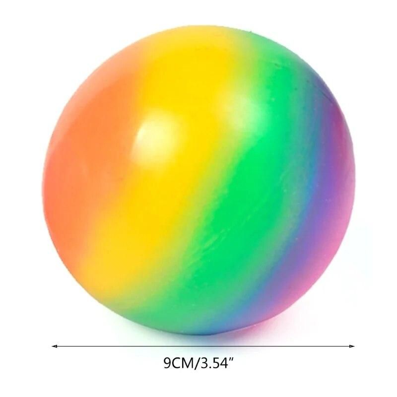 Colorful Rainbow Stress Balls Soft Foam TPR Squeeze Squishy Stress Relief Balls Toys for Kids Children Adults Funny Toys