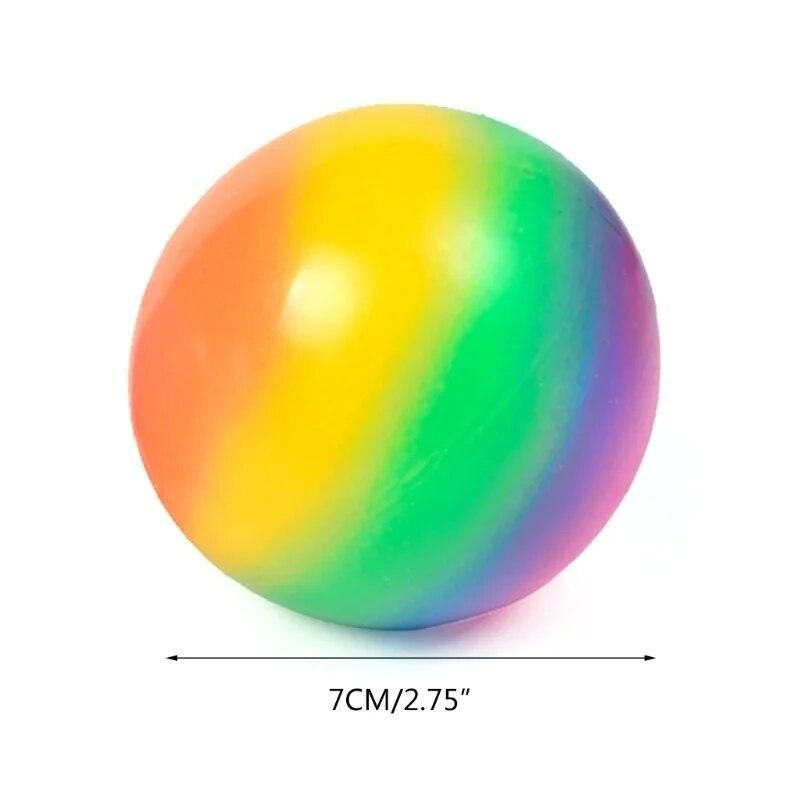 Colorful Rainbow Stress Balls Soft Foam TPR Squeeze Squishy Stress Relief Balls Toys for Kids Children Adults Funny Toys