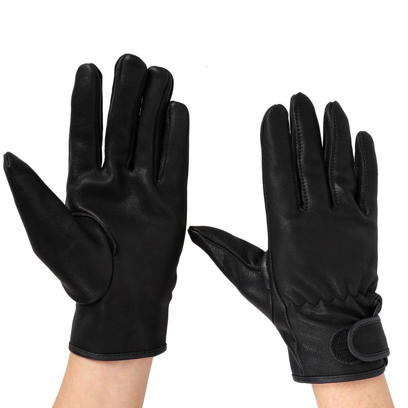 1Pair Black Goat Leather MotorcycBike Glove Touch Screen Safety Protective Sport Gloves WholesaSamples 550SY Black S