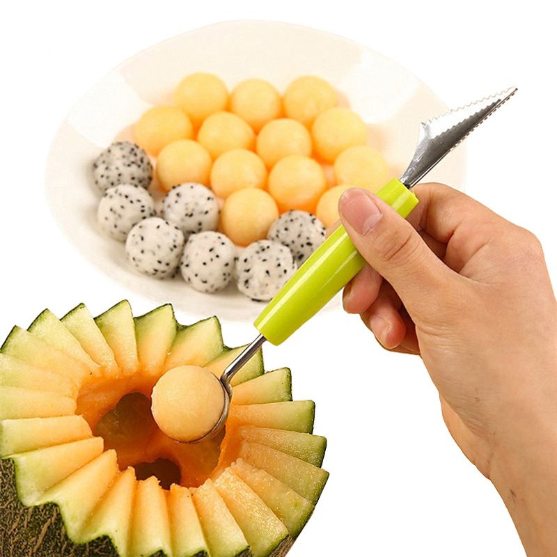 2pcs Double-ended DIY Fruit Carving Cutter Spoon Gadgets