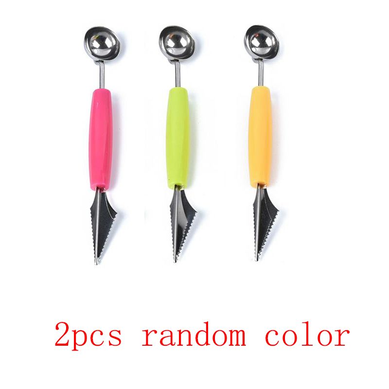 2pcs Double-ended DIY Fruit Carving Cutter Spoon Gadgets