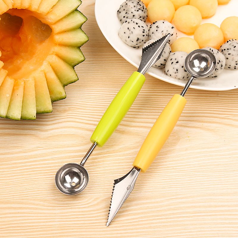 2pcs Double-ended DIY Fruit Carving Cutter Spoon Gadgets