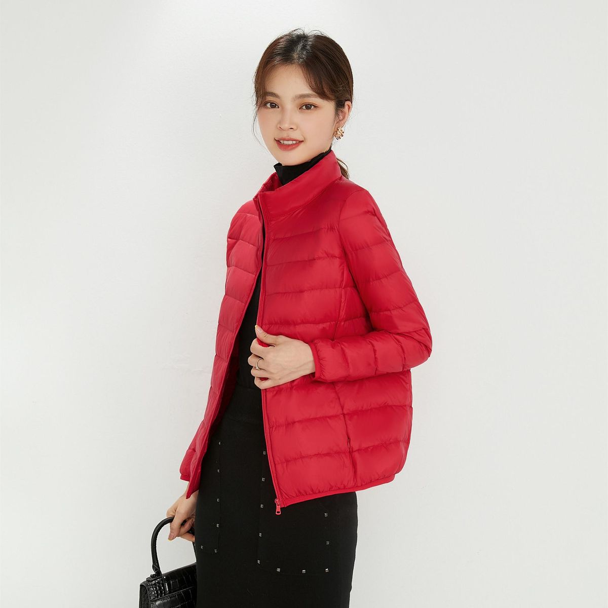 Cold Winter Siyu Women's 90 down Light and Thin Down Standing Collar Women's Standing Collar Light