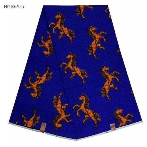 Jumping Horse Design Ankara African Wax Wrapper Fabric Hitarget Print 6yards