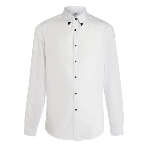 Wing Tip Collar Long Sleeve Slim Fit Shirt
