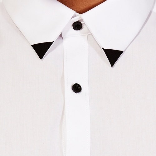 Wing Tip Collar Long Sleeve Slim Fit Shirt