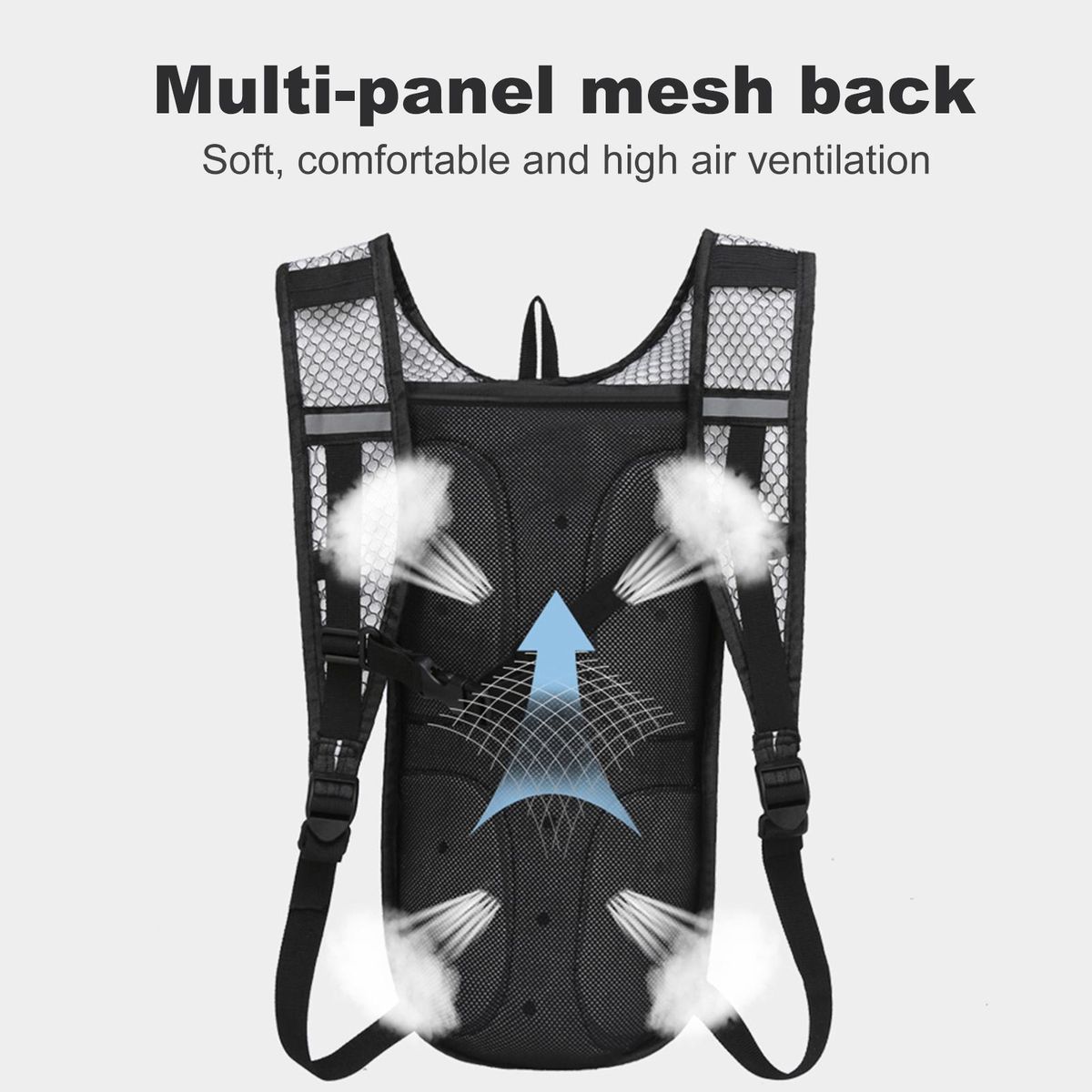 LIXADA Cycling Backpack Outdoor Running Bag with Drinking Bladder Bicycle Bag Sports Vest Ultralight Riding Bags Women Men Breathable 5L Jogging Travel Daypack Bag + 2L Soft Water Flask for Riding Running Hiking Camping
