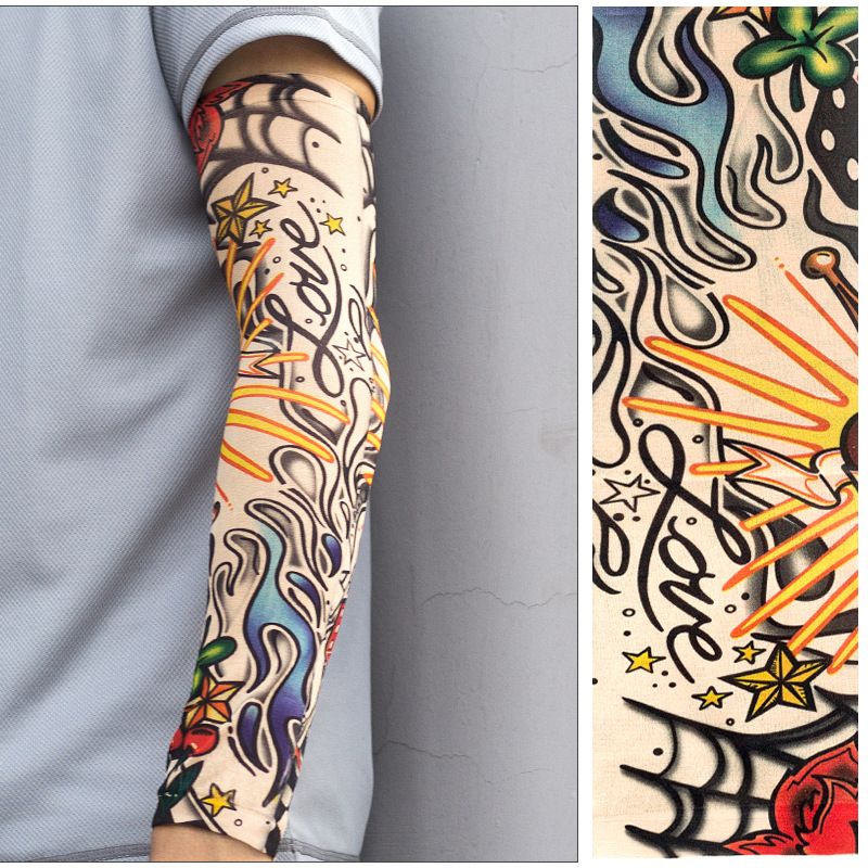 1pc Nylon Summer Arm Guard Fake Tattoo Cycling Arm