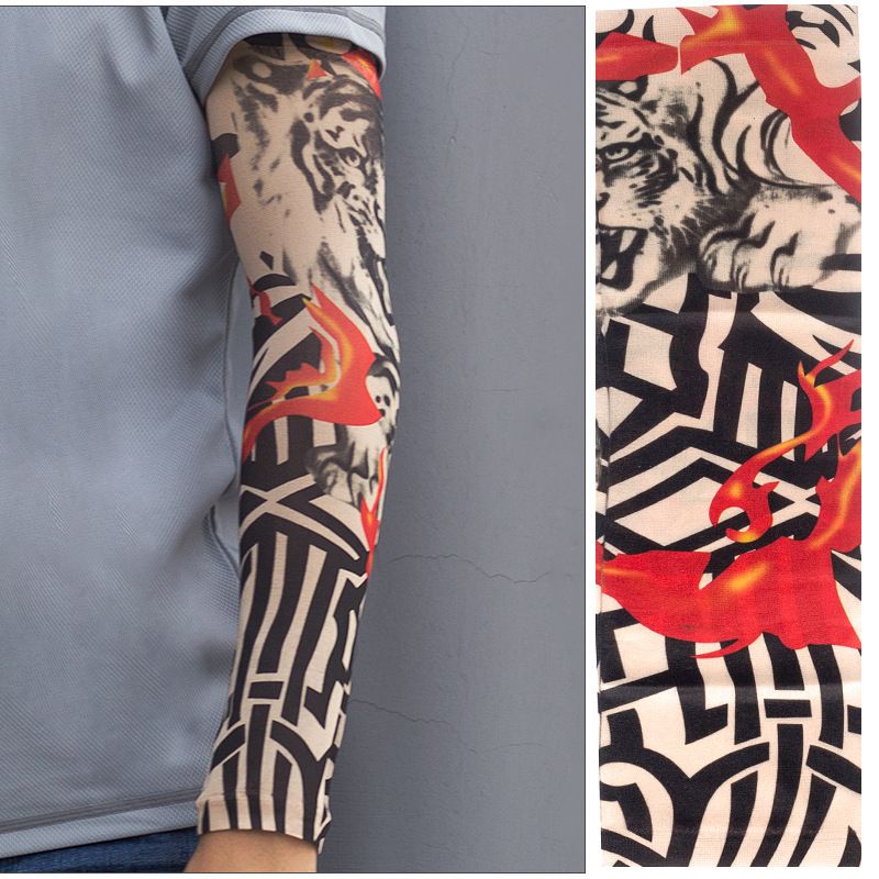 1pc Nylon Summer Arm Guard Fake Tattoo Cycling Arm