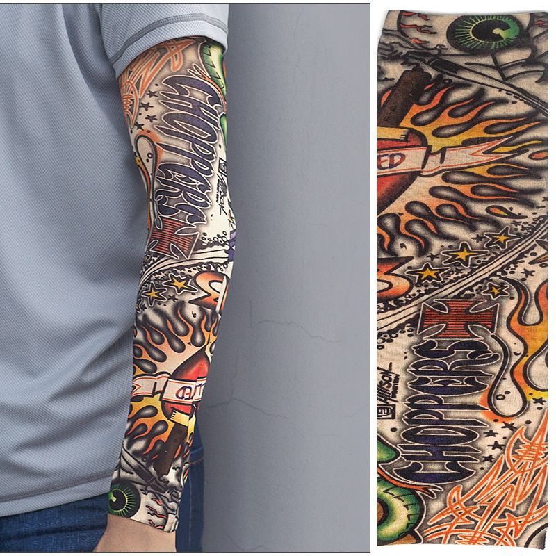 1pc Nylon Summer Arm Guard Fake Tattoo Cycling Arm