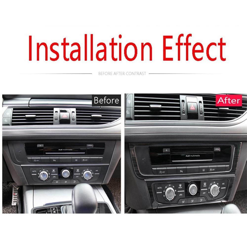2Pcs Car Black Brushed Stainless Steel Console Air