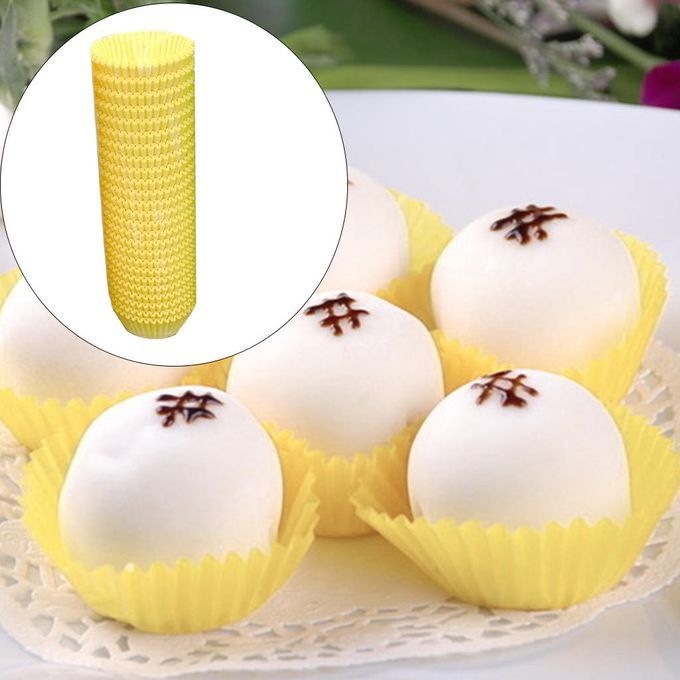 600x Baking Cups Liners Paper Cake Cases For Party Baby Showers Yellow