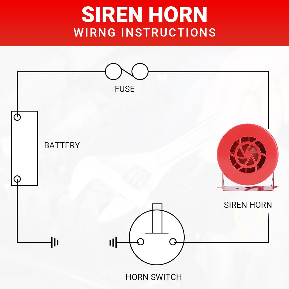 Car Air Raid Siren Horn Electric 12V Alarm Loud Fire