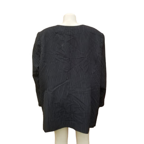 Plus Size Long Sleeve Stripes Jacket With Full Lining