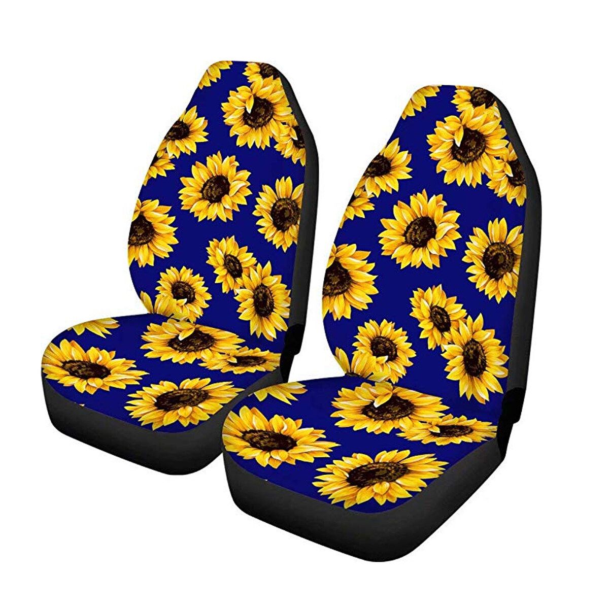 1 Pcs Universal Car Front Seat Cover Heavy Duty Truck Van Chair Protector Cover Sunflower