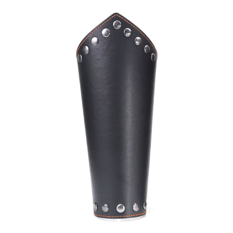 1 Pcs Medieval PU Leather Cross Strings Punk Armor R Armband Arm Cuff Studs   Fashion  Sale-Black
