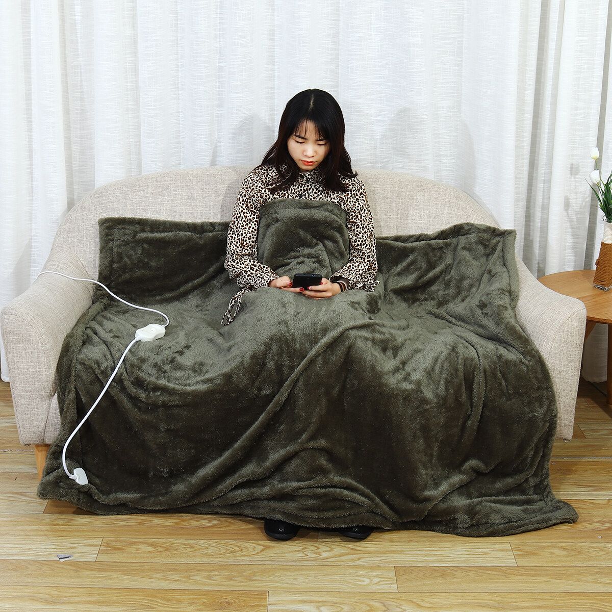 130x160cm Electric Blanket Thicker Heater Flannel Body Warmer Bed Heated Blanket