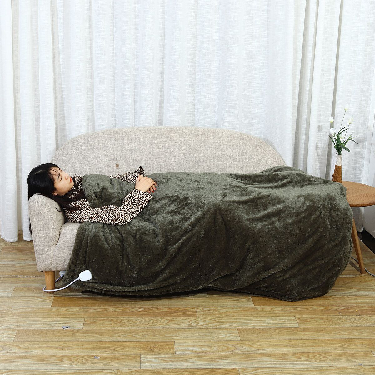 130x160cm Electric Blanket Thicker Heater Flannel Body Warmer Bed Heated Blanket