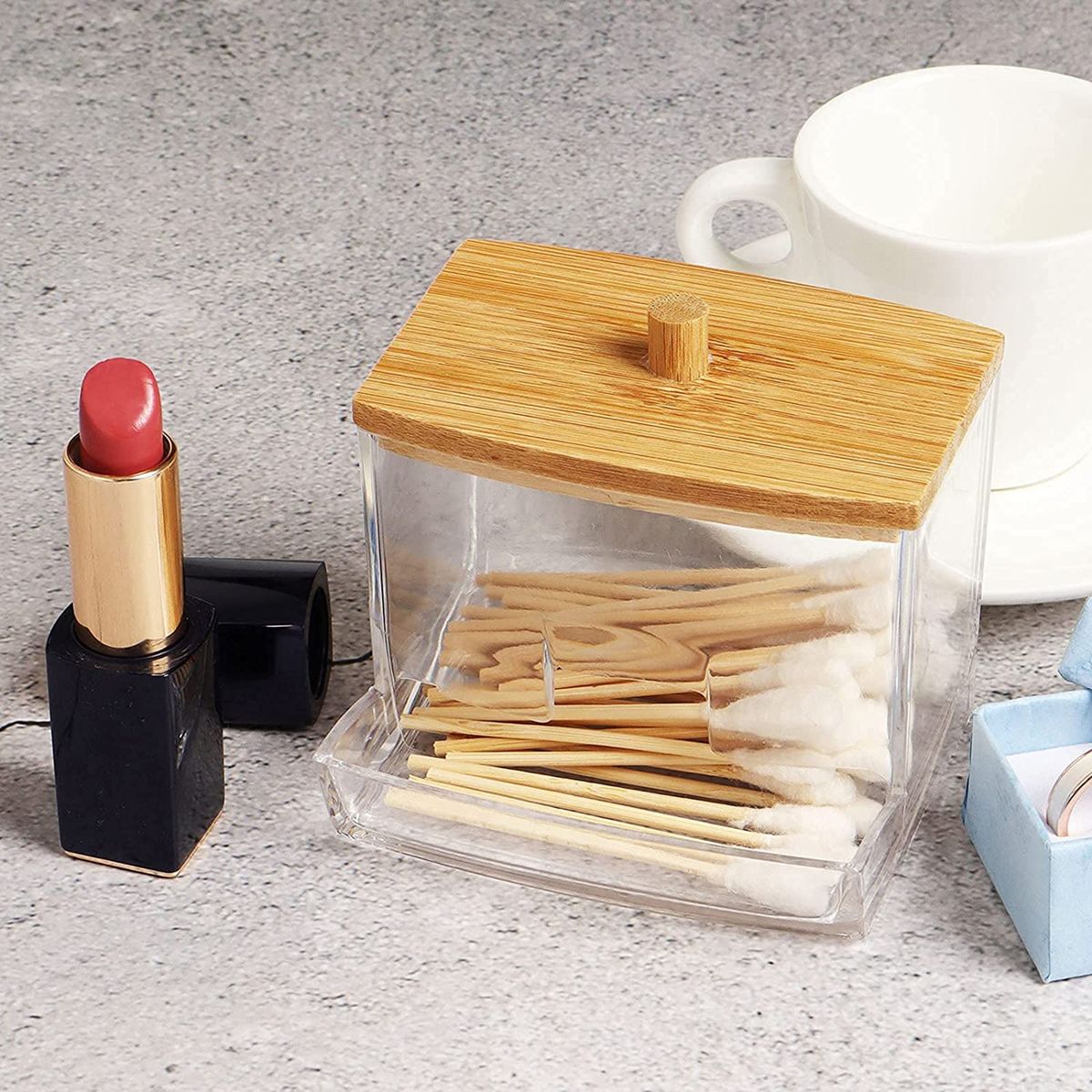 Upgrated Quality Acrylic Cotton Swabs Storage Holder