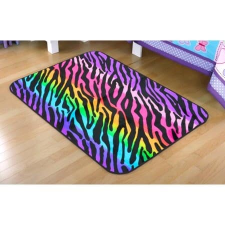 Rainbow Zebra Rectangular Rug 30x 46 - Multicolour