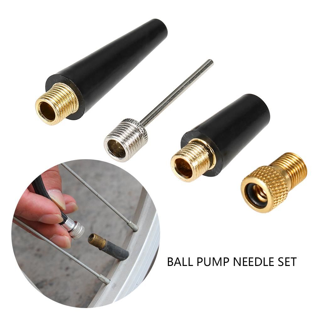 Lixada 4 PCS Needle Nozzle Adapter Kit Ball Inflation Pump Needle Valve Adapter Kit Ball Pump Needle Bike Tire Inflating Kit