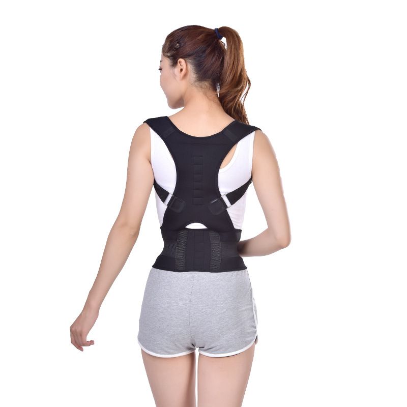 Adjustable Magnet Posture Corrector Back Corset Belt Straightener Brace Shoulder Corrector Lumbar Postura Braces Supports(#White)