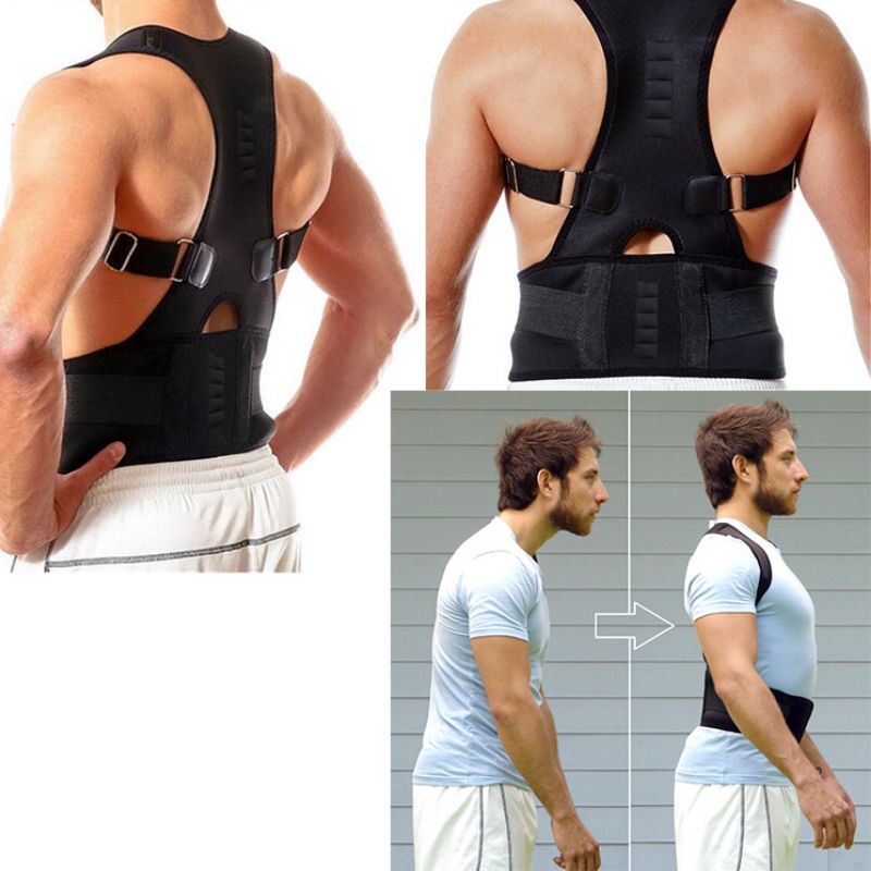 Adjustable Magnet Posture Corrector Back Corset Belt Straightener Brace Shoulder Corrector Lumbar Postura Braces Supports(#White)