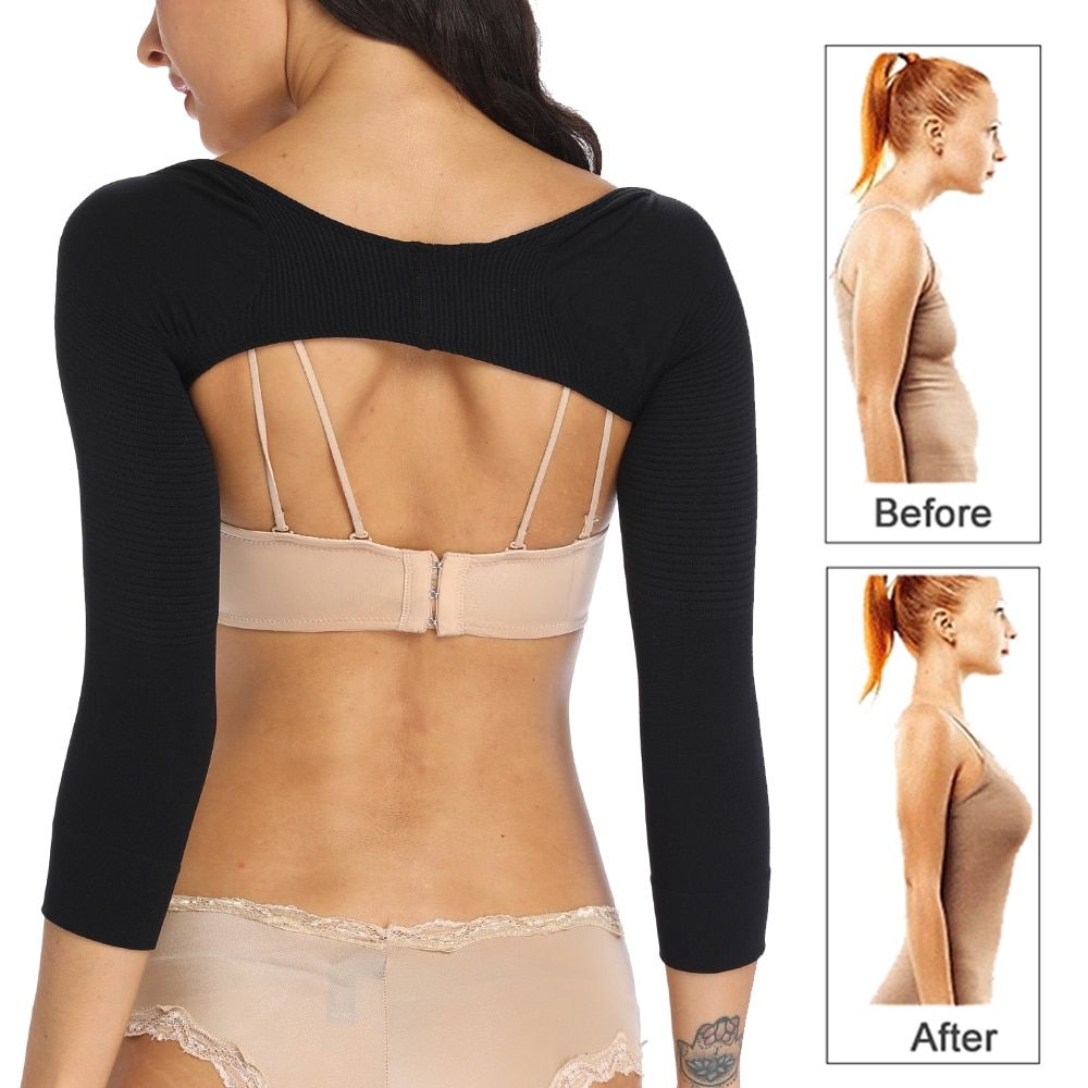 Womens Slimming Compression Long Sleeve Arm Slimmer Trimmer Back Shoulder Wrapwear