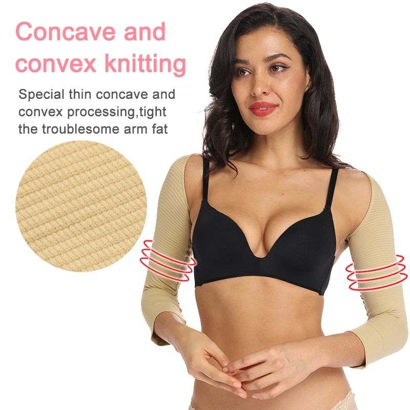 Womens Slimming Compression Long Sleeve Arm Slimmer Trimmer Back Shoulder Wrapwear