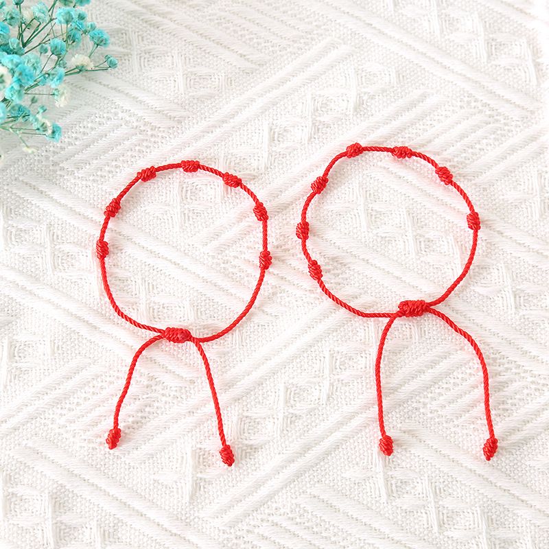 Cross-border Hot Sale Benming Year Red Rope 7 Knot Lucky