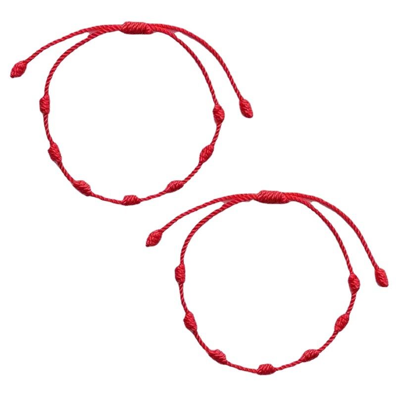 Cross-border Hot Sale Benming Year Red Rope 7 Knot Lucky