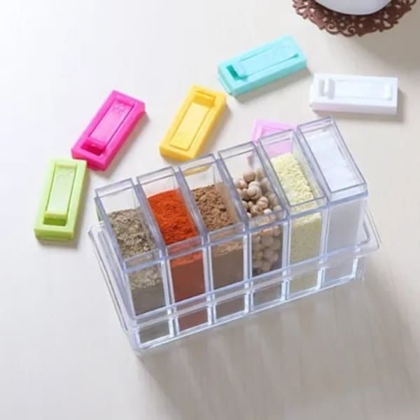 6Pcs Condiment/spice  Detachable Bottles/rack
