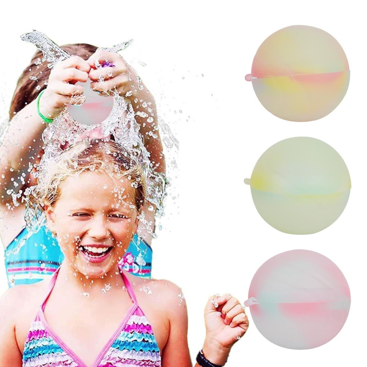 3612Pcs Water-filled Balls Water Splash Balls Kids Water Game Light Yellow