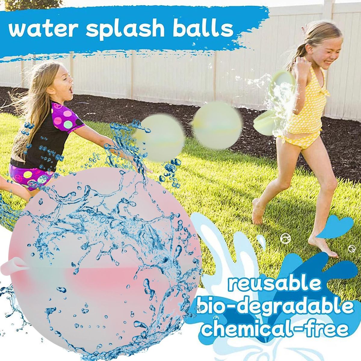 3612Pcs Water-filled Balls Water Splash Balls Kids Water Game Light Yellow