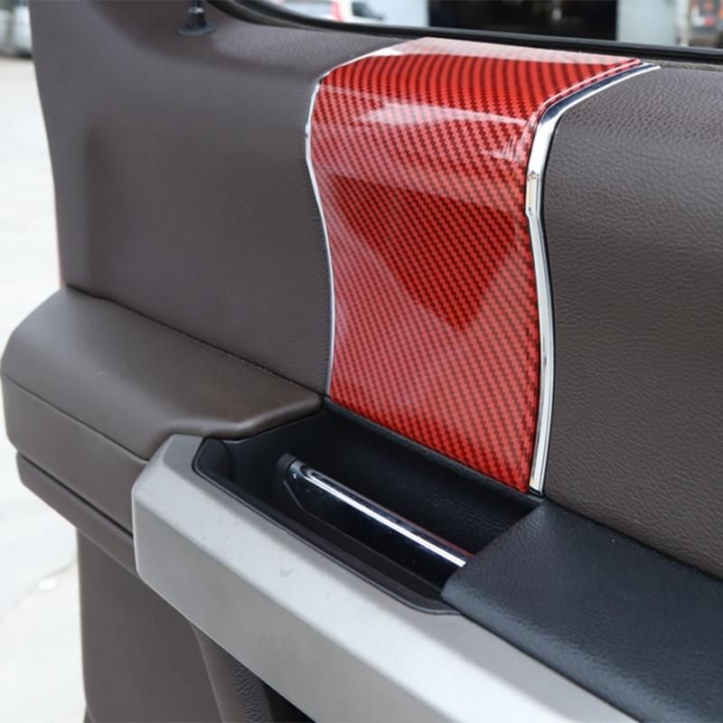 Car Inner Door Handle Panel Trim Decoration Cover Red