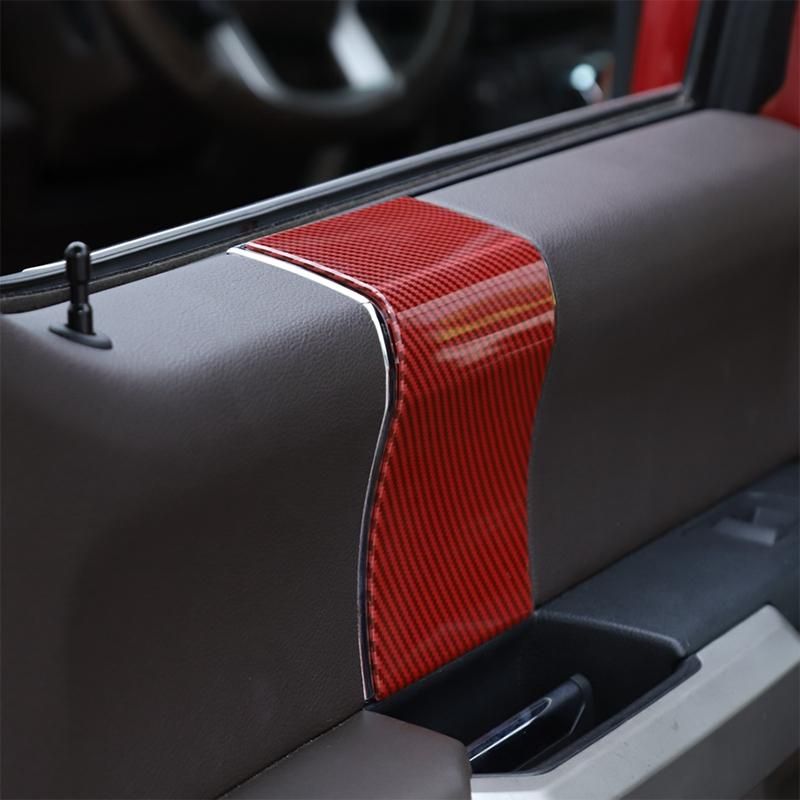 Car Inner Door Handle Panel Trim Decoration Cover Red