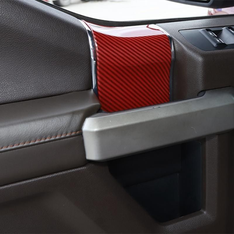 Car Inner Door Handle Panel Trim Decoration Cover Red