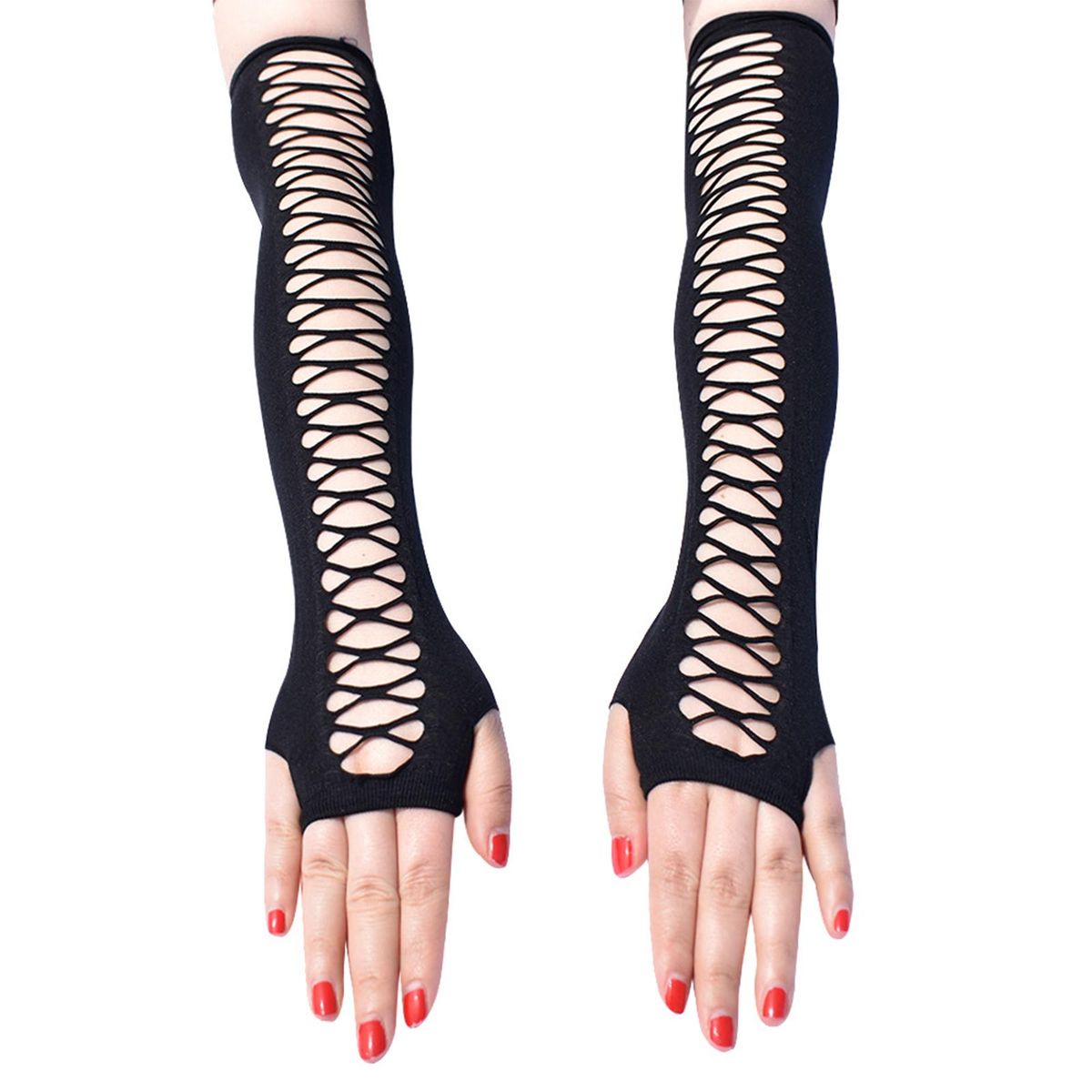 Women Long Fingerless  Elbow Length Gothic For Costume Wedding