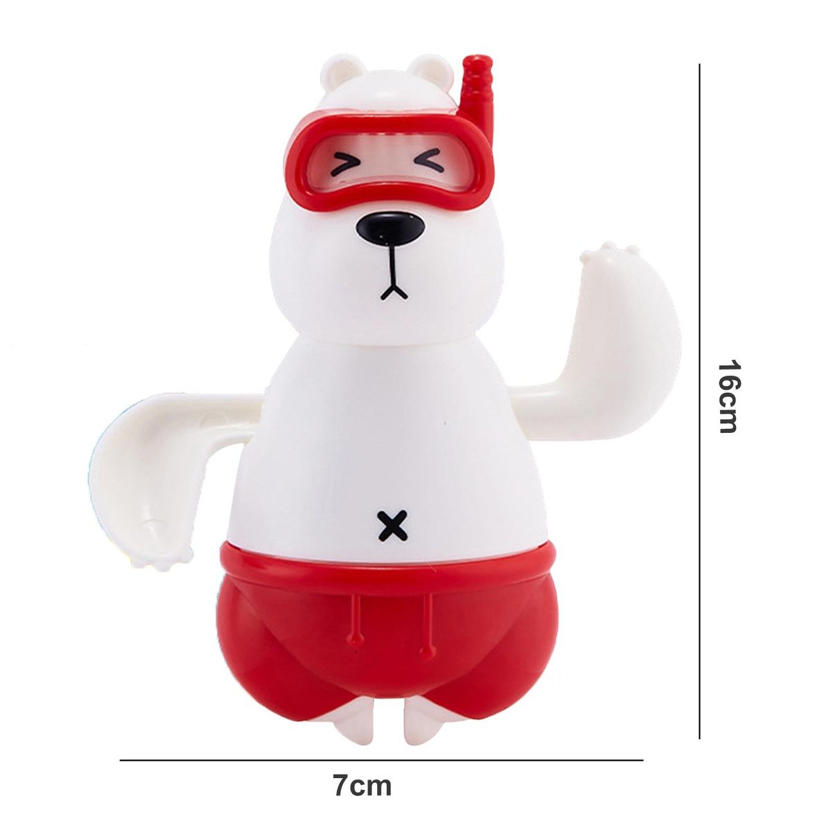 Water Play Toys for Kids Adorable Polar Bear Bath Toy Fun Rotating Red