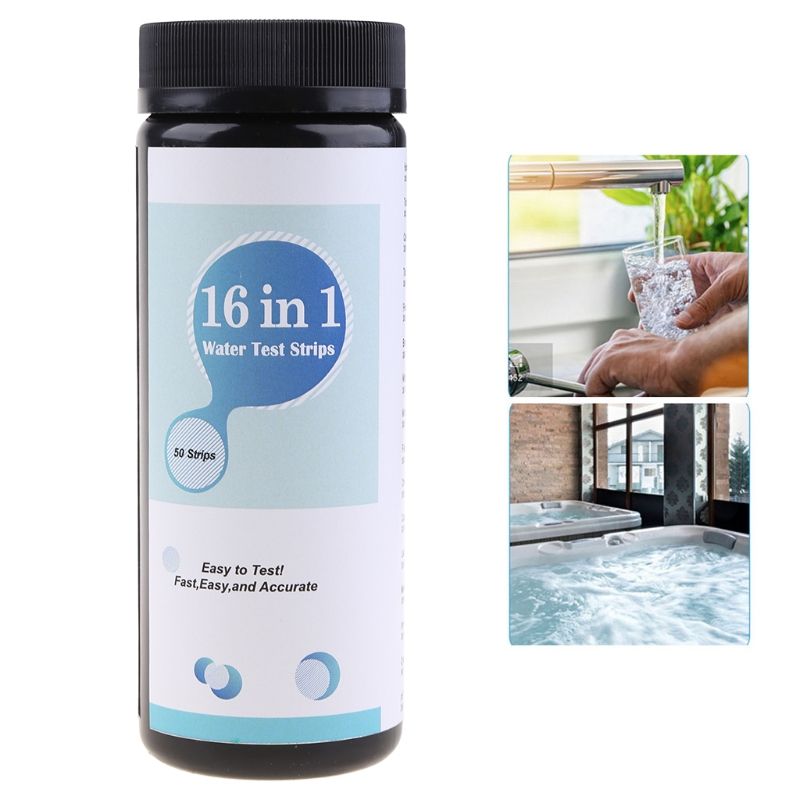Water Hardness Test Kit Hard Water Test Strips For Water Softener 50 Strip Pack  16-in-1 Swimming Pool Water Testing