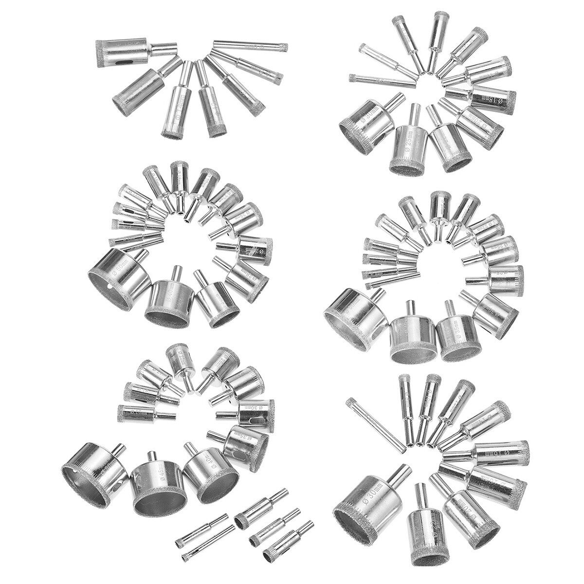 16/15/11/10/7Pcs 6-18/30/50mm Diamond Coated Drill Bit For
