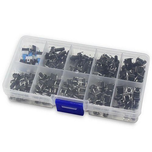 180 Pcs 10 Values Tactile Push Button Switch Mini Momentary