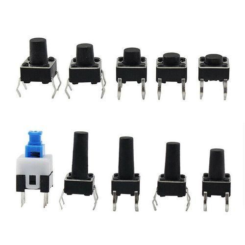 180 Pcs 10 Values Tactile Push Button Switch Mini Momentary