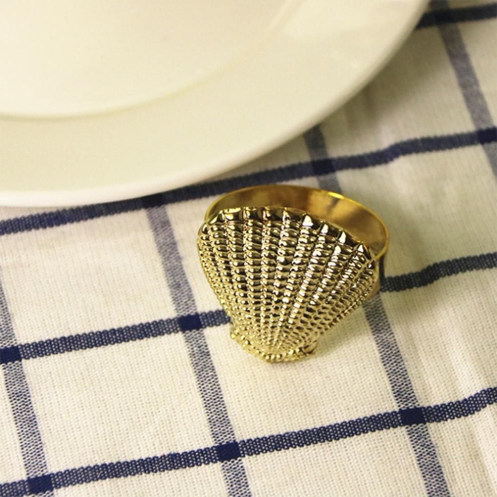 Simple Modern Napkin Buckle, Shell Shaped Napkin Ring, Hotel Table Set Cloth Ring, Paper Towel Ring(10 PCS)
