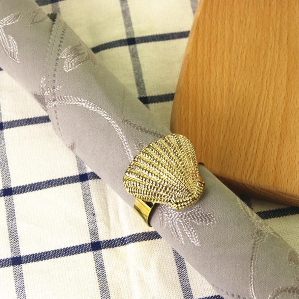 Simple Modern Napkin Buckle, Shell Shaped Napkin Ring, Hotel Table Set Cloth Ring, Paper Towel Ring(10 PCS)